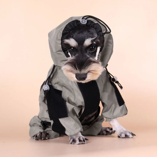 Full-Body Reflective Waterproof Dog Adventure Suit Raincoat Velcro Design