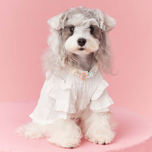 Elegant Lady Dog Ruffle Dress