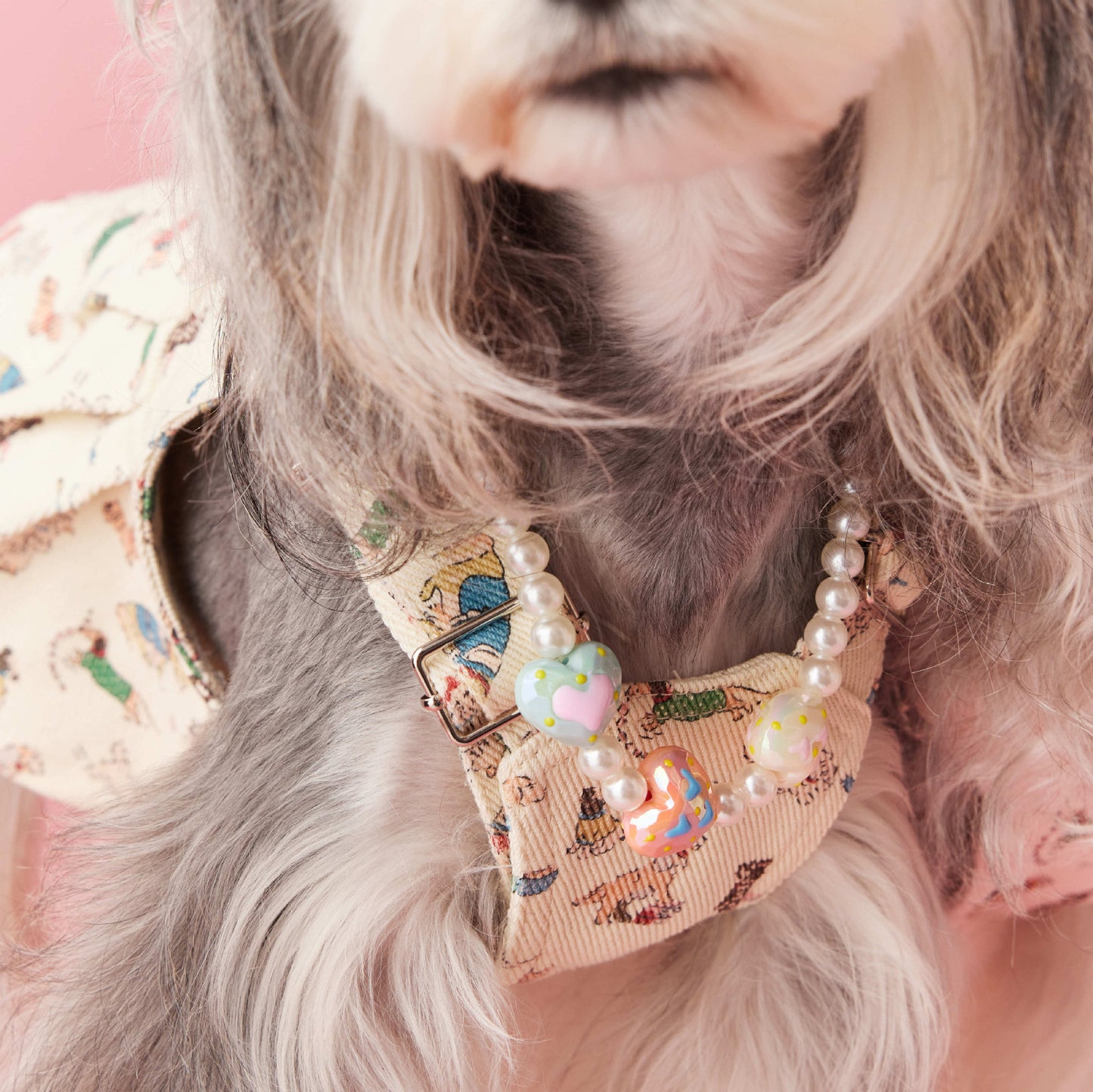 Chic Heart-Shaped Bead Dog Necklace